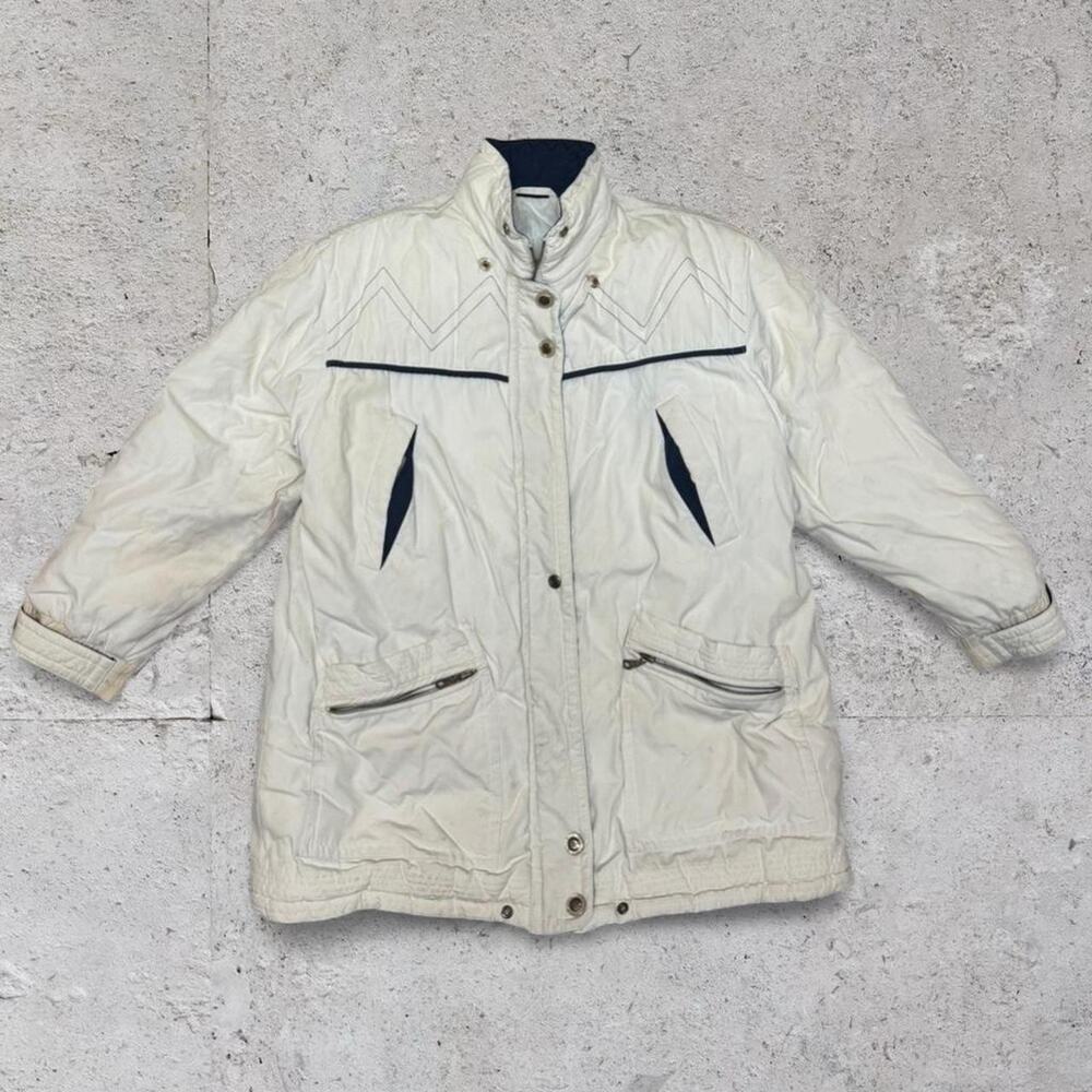 Vintage Current Outerwear White Quilted Jacket - Size M Retro Design 90's